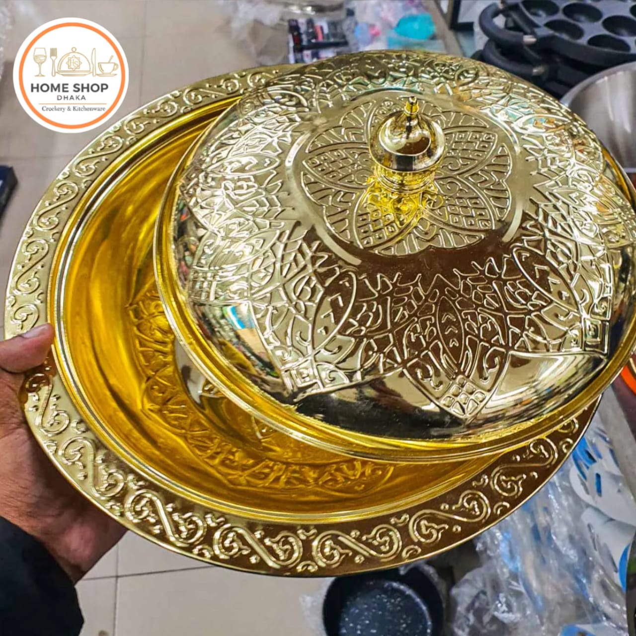 Stainless Steel Golden Serving Bowl 01262 - Image 4