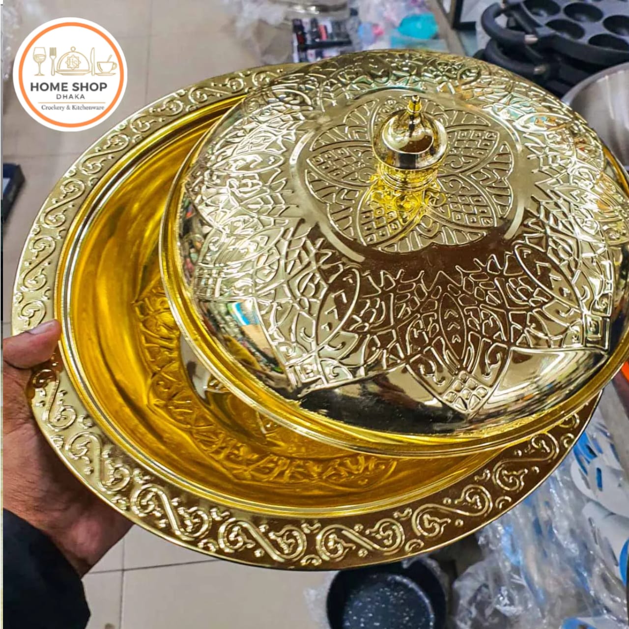 Stainless Steel Golden Serving Bowl 01262