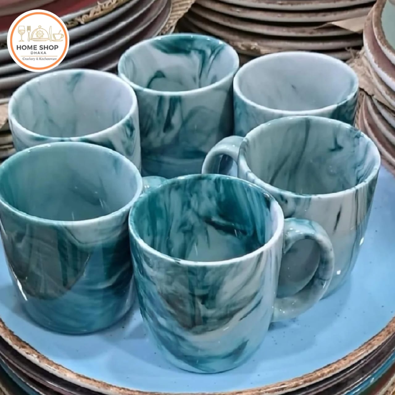 tea coffee cup nescafe 6 pieces mug collection Drinking water coffee tea ceramic mug marbel